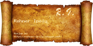 Rehner Ipoly névjegykártya